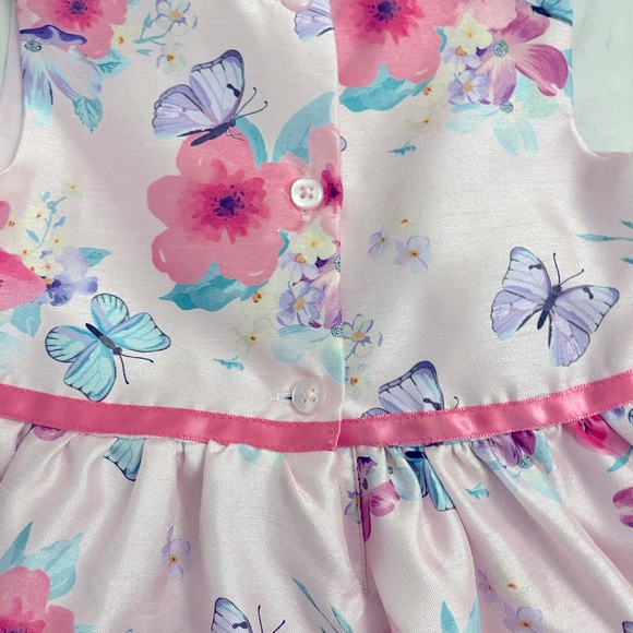 Beautiful Pink Floral Dress 12-18 months - Picture 3 of 5